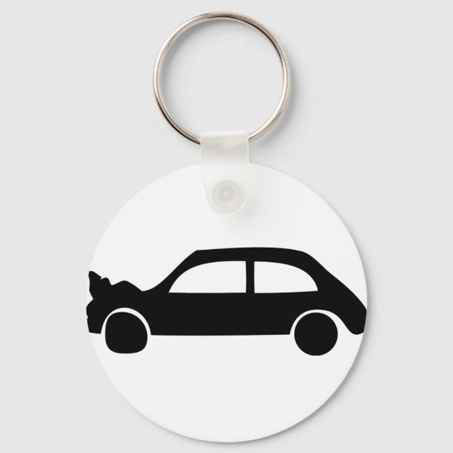 black crash car icon key ring (Front)
