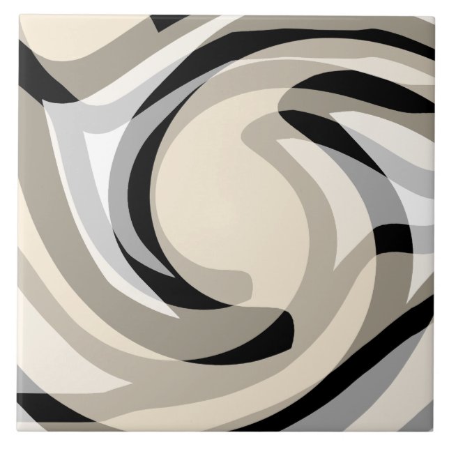 Black Cream and Grey Ceramic Tile (Front)