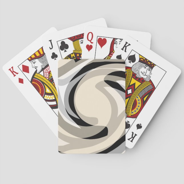 Black Cream and Grey Playing Cards (Back)