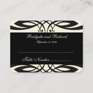 Black Cream Art Deco Wedding Seating Cards