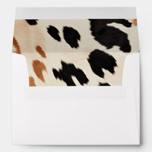 Black Cream Brown Cowhide  Envelope