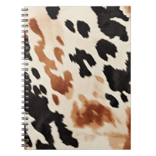 Black Cream Brown Cowhide Notebook
