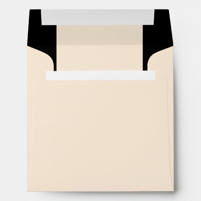 Black & Cream Chic Wedding Square Invite Envelopes (Back (Bottom))