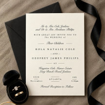 Black & Cream Formal Calligraphy Wedding