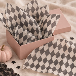 Black Cream Harlequin Halloween Tissue Paper