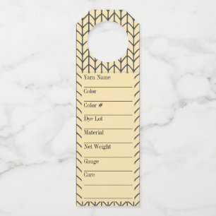 BLACK CREAM KNIT 2.25"x7" Long Yarn Tags