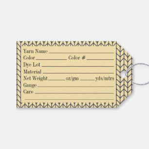 BLACK CREAM KNIT 3.5"x2" Yarn Tags