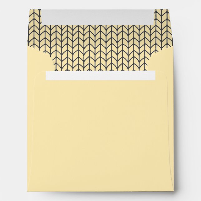 BLACK CREAM KNIT 5.25 Square Envelope / Cream (Back (Bottom))