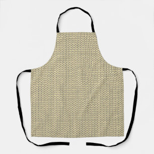 BLACK CREAM KNIT All-Over-Print Apron