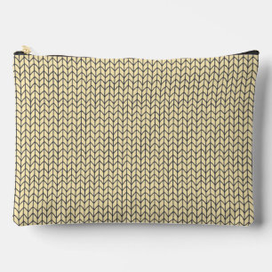 BLACK CREAM KNIT Large Accessory Pouch