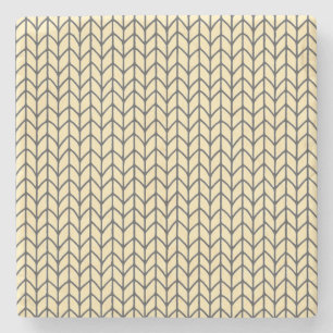 BLACK CREAM KNIT Marble Stone Coaster