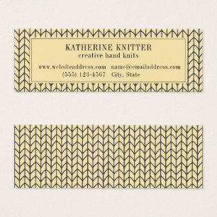 BLACK CREAM KNIT Mini Business Card