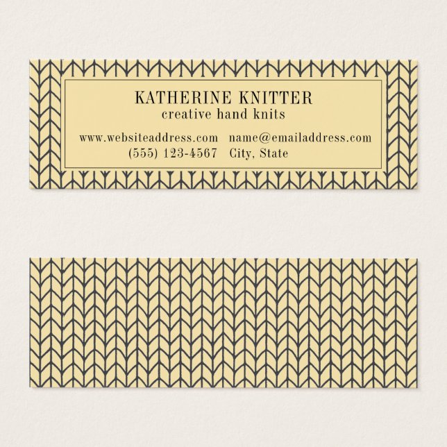 BLACK CREAM KNIT Mini Business Card (Front & Back)