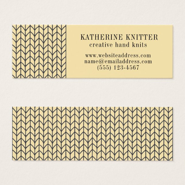 BLACK CREAM KNIT Mini Business Card II (Front & Back)