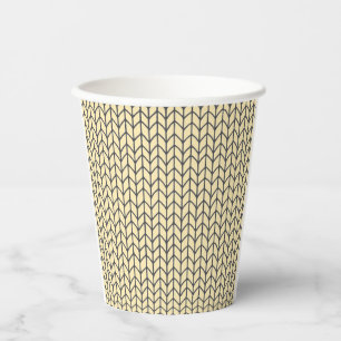 BLACK CREAM KNIT Paper Cups