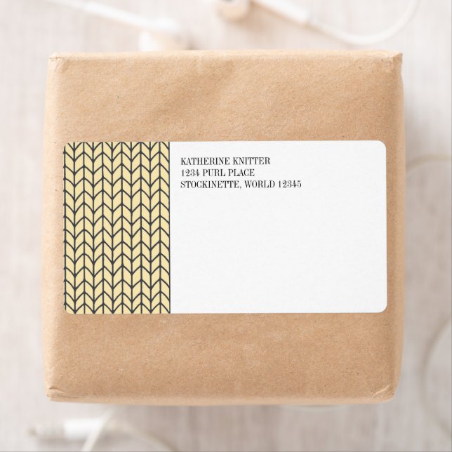 BLACK CREAM KNIT Shipping Address Labels (Insitu)