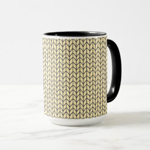 BLACK CREAM KNIT Tall Black Combo Mug