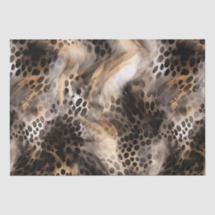 Black Cream Leopard Animal Bridal Shower Tissue Paper