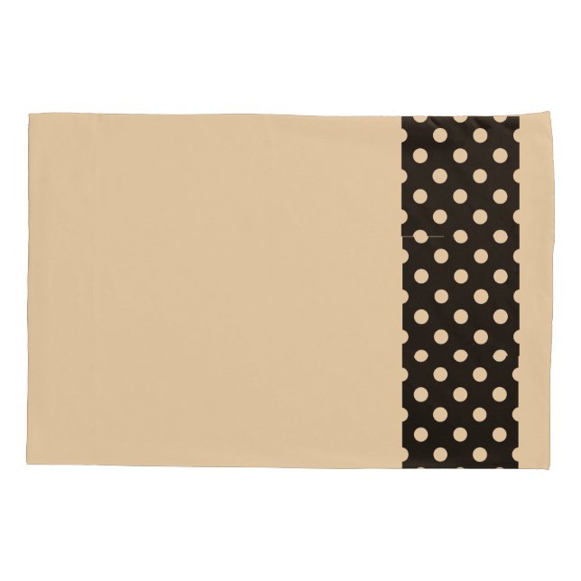 Black Cream Polka Dots Reversible Pillow Case (Back)