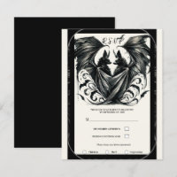 Black Cream Silver Gothic Love Bats Wedding