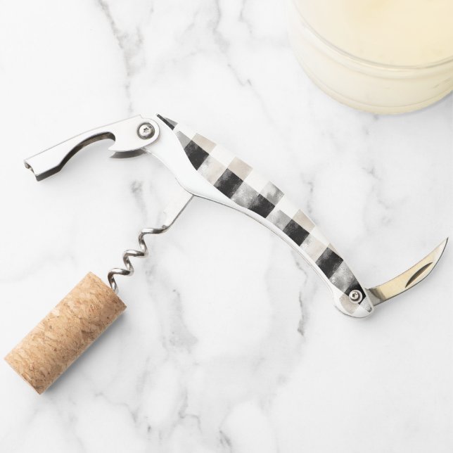 Black Cream Squares Corkscrew (Front)