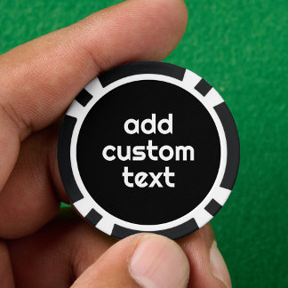 Black Create Your Own - Make It Yours Custom Text Poker Chips