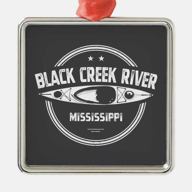Black Creek River Mississippi Kayaking Metal Ornament (Front)