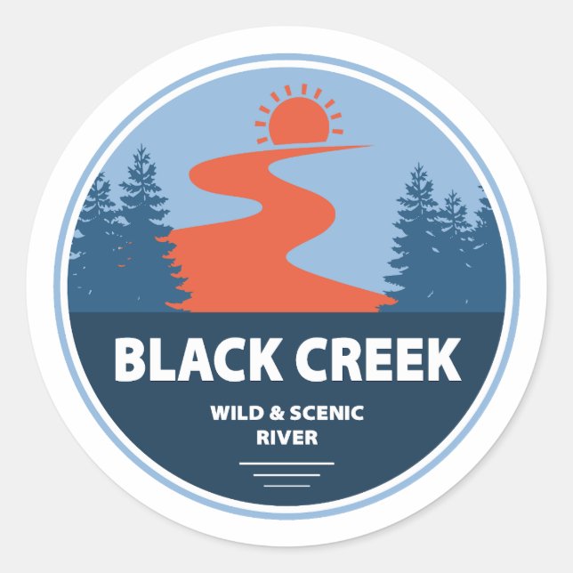 Black Creek Wild And Scenic River Mississippi Classic Round Sticker (Front)