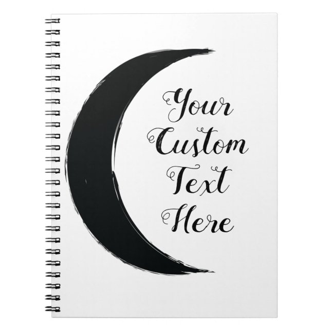 Black Crescent Magic Dark Moon Astrology  Notebook (Front)