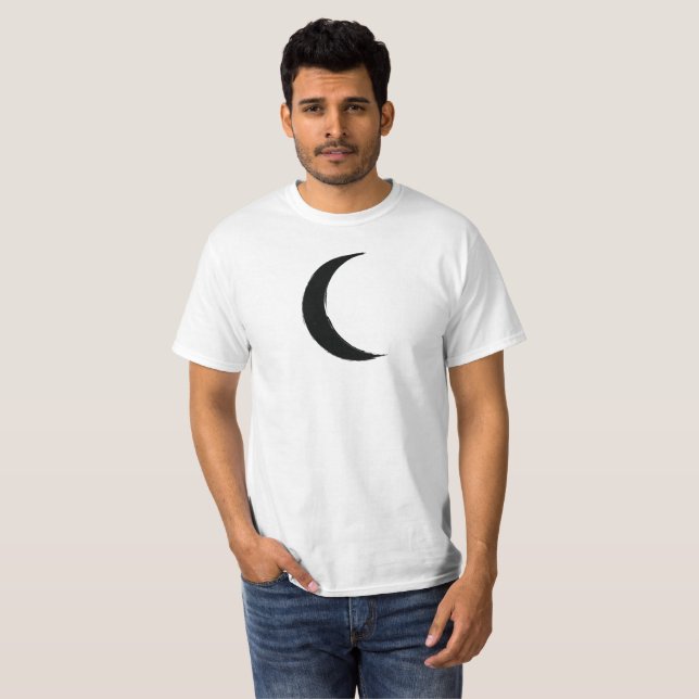 Black Crescent Magic Dark Moon Astrology  T-Shirt (Front Full)