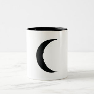 Black Crescent Magic Dark Moon Astrology  Two-Tone Coffee Mug