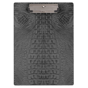 Black Crocodile Leather Clipboard
