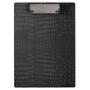 Black Crocodile Leather Print Clipboard