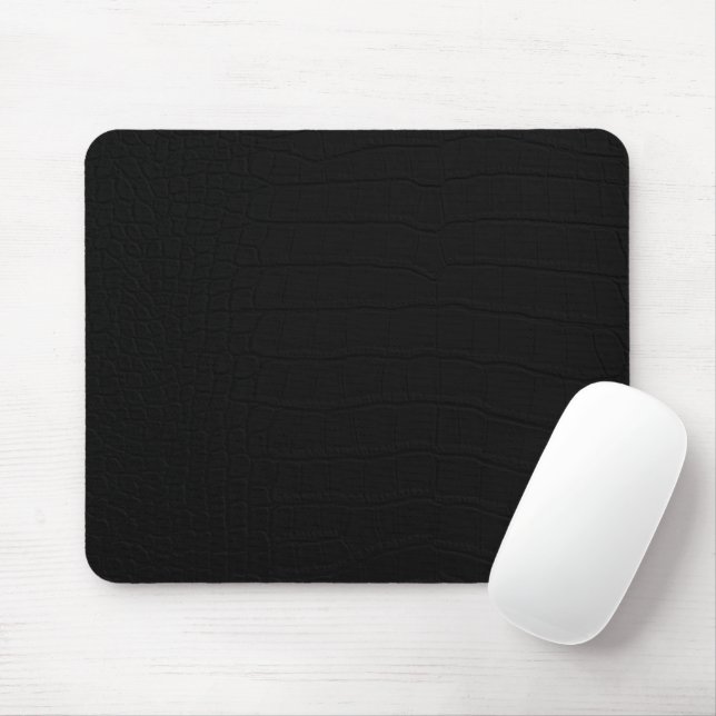 Black Crocodile Skin Print Mouse Pad (With Mouse)
