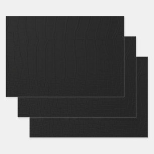 Black Crocodile Skin Print Wrapping Paper Sheet