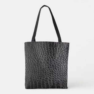 Black Crocodile Tote Bag