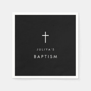 Black cross Baptism Napkin