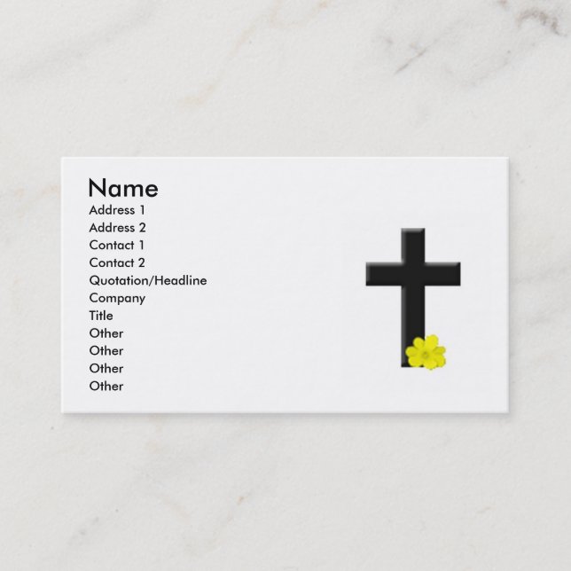 Black Cross Business Card (Front)