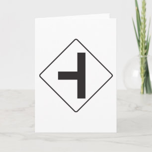 Black Cross Intersection Road Sign Card