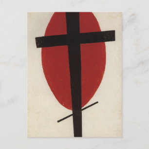 Black cross on a red oval by Kazimir Malevich Postcard