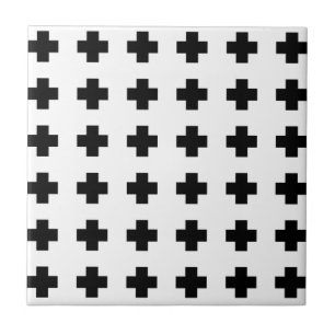 Black cross on White Tile