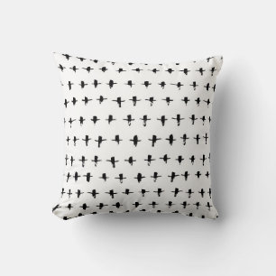 Black Crosses Hand Drawn Geometrical Cushion