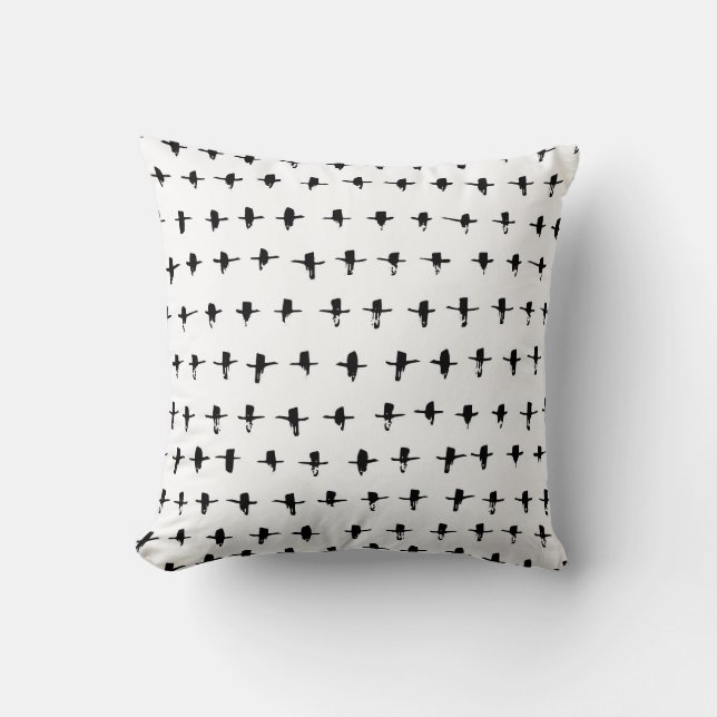 Black Crosses Hand Drawn Geometrical Cushion (Front)