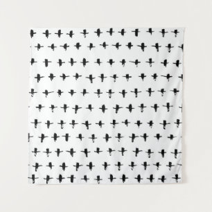 Black Crosses Hand Drawn Geometrical Tapestry
