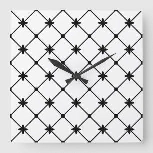 Black Crosses on White Wall Clock