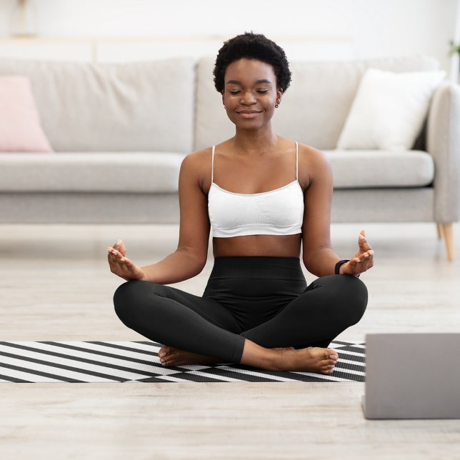 Black Crossing Stripes Yoga Mat (Creator Uploaded)