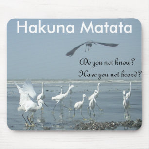 Black Crow and White Cranes: A Contrast in Nature Mouse Pad