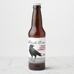 Black Crow Beverage Label, Editable Beer Bottle Label