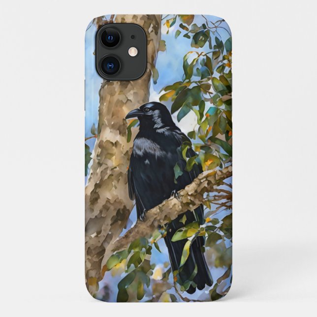 Black Crow Bird Art Nature Phone Case (Back)
