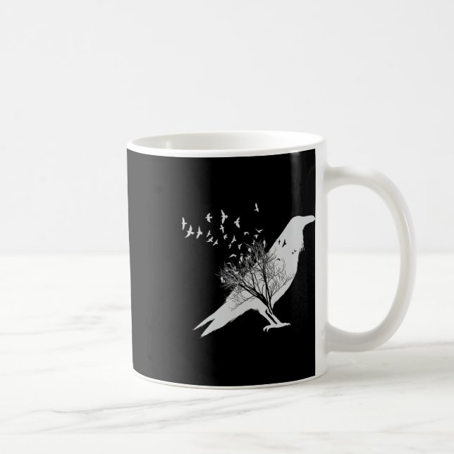 Black Crow Bird  Coffee Mug (Right)